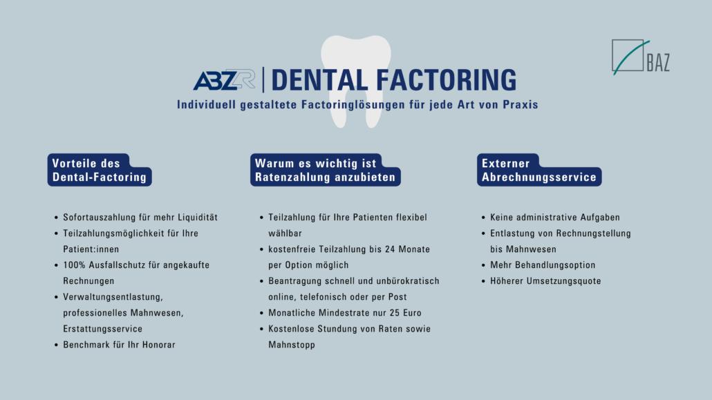 Vorteile Dental Factoring - ABZ-ZR